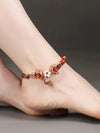 Antique Feet Chain 2024 New Trendy Women's Bell with Sound Retro Chinese Red Feet Chain